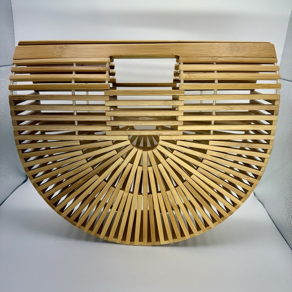 Vintage Cult Gaia Inspired Bamboo Arc Bag Handmade Purse Beach Summer Purse EUC - Picture 3 of 12